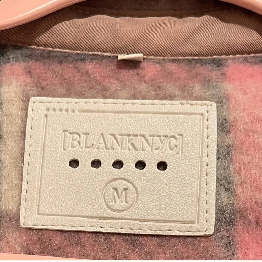 NWT Blank NYC Cabin Fever Pink Plaid Shacket Size Medium